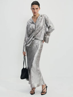 Юбка макси из блестящей ткани / Zarina