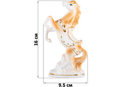 Фигурка декоративная 9,5*5*16 см Лошадь коричневая с золотом, фарфор - Elan gallery фото 2