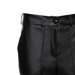 Брюки женские из экокожи, чёрные, размер 48-50