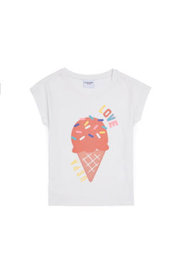 Футболка U.S. Polo Assn для девочек с круглым вырезом экрю хлопок  фото 2