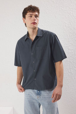 TRENDYOL MAN Antrasit Boxy Fit Paper Touch Gomlek TMNSS25GO00020 - Trendyolmilla фото 2