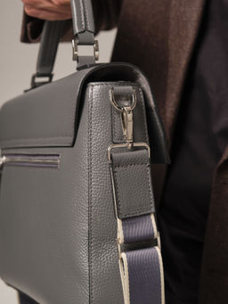 Мужская кожаная сумка Levi DBR 7115 мышиный  фото 3