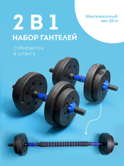 Набор 2 в 1: гантели + штанга GALAXY LINE GL1021