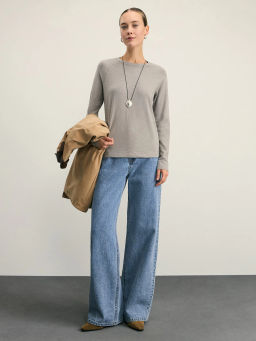 Базовый лонгслив из хлопка / Zarina  фото 2