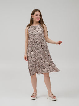 Легкое струящееся платье с карманами пудровый - Odis фото 5