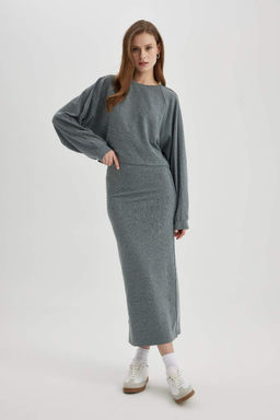 Футболка Relax Fit с круглым вырезом и длинными рукавами - Defacto фото 2