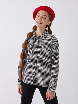 Kazaya?? Desenli Uzun Kollu K?z ?ocuk G?mlek Ceket