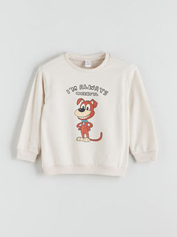 Bisiklet Yaka Bask?l? Erkek ?ocuk Sweatshirt 2li