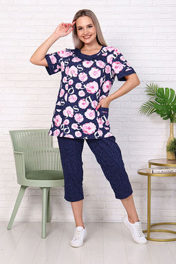 Костюм с бриджами, синий (909-1)