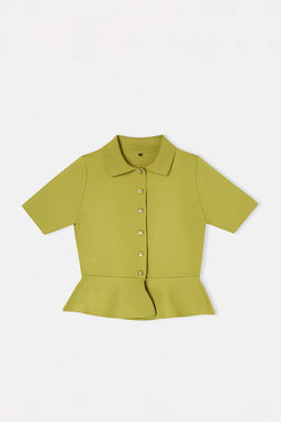 Murdum Peplum/Belden Oturmal? Dugme Detayl? Triko Bluz TWOSS26BZ00158 - Trendyolmilla фото 9
