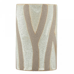 Набор для ванной "Шале" 4 предмета: дозатор для мыла 380мл, д7см, h17см; мыльница д10,4см, h3см; стакан 310мл, д6,8см, h11см - 2шт, фурнитура пластик, керамика шамот, бежево-оливковый, в коробке (Китай)