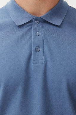 TRENDYOL MAN Indigo Regular/Normal Kesim Dokulu Polo Yaka T-Shirt TMNSS24PO00043 - Trendyolmilla фото 7