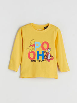 Bisiklet Yaka Winnie the Pooh Bask?l? Erkek ?ocuk Pijama Tak?m