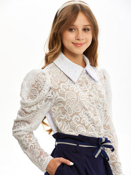 Блузка белый 212230817 - Nota bene фото 4