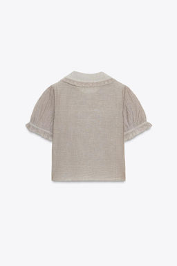 EMBROIDERED SHIRT WITH PETER PAN COLLAR - Zara фото 5