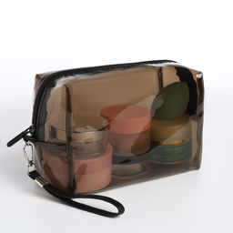 Косметичка ПВХ L-б/н , 18*7*12, отд на молнии, черный - Simaland фото 4