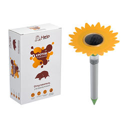 Отпугиватель КРОТОВ ультразвуковой, с фонариком, на солнечной батарее, 16,3х36 см