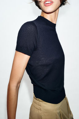 TOP PUNTO CON LANA / Marino - Zara фото 4