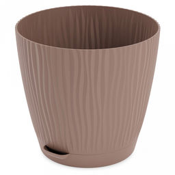 Горшок для цветов пластмассовый Флис 3л, д18,5см, h17см, с прикорневым поливом, какао (Россия)