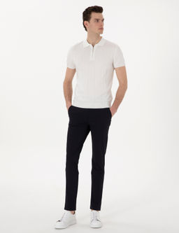 Ekru Slim Fit Fermuarl_ Polo Yaka Triko Ti__rt - Pierre cardin фото 4