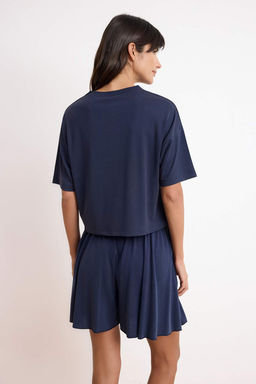 Antrasit Oversize Dusuk Kol K?sa Kollu Genis Paca Modal Orme Alt-Ust Tak?m TWOSS26AU00134