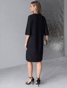 Платье вязаное из хлопковой пряжи с пайетками - Vilatte фото 3