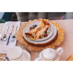 Тарелка-блюдо подстановочное Magistro Сияние, d=34 см, стекло, золотистая фото 9