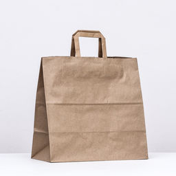 Цена за 25 шт. Пакет бумажный крафт, плоская ручка32 х 18 х 32 см, 90 гр/м - Simaland фото 2