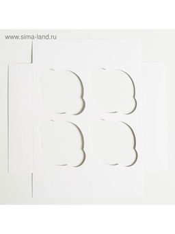Цена за 5 шт. Коробка подарочная для 4 капкейков «Тебе», 16×16×10 см, с окном