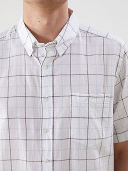 Regular Fit K?sa Kollu Ekose Arm?rl? Erkek G?mlek