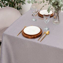 Скатерть Этель Grey цв.серый, 142*283 +/-3 см, 115 10 гр,100% п/э  фото 3