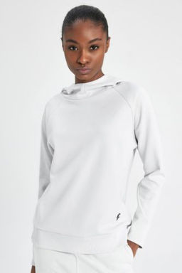 DeFactoFit Standart Fit Kapusonlu Skuba Dalg?c Kumas Basic Sweatshirt