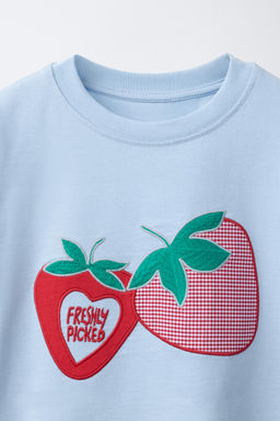 CAMISETA PARCHE TOMATES / Azul claro - Zara фото 3