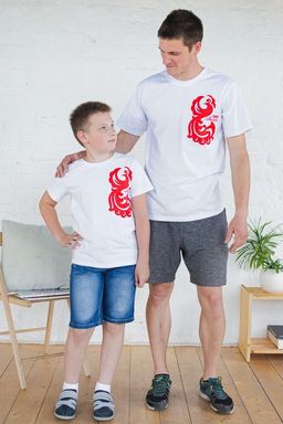 Футболка детская из кулирки Россия белый - Амадэль фото 3