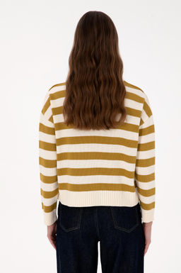 Kad_n Krem _izgili Bisiklet Yaka Kazak - U.s. polo assn фото 5