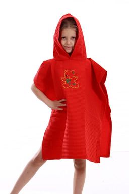 Полотенце с капюшоном вафельное Мишка желтый