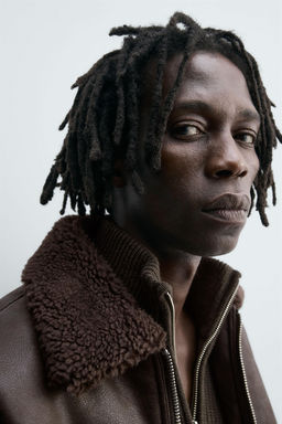 DOUBLE-FACED LEATHER EFFECT JACKET