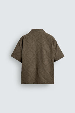 CAMISA RELAXED FIT JACQUARD TEXTURA / kaki-med - Zara фото 9