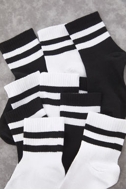 TRENDYOL MAN Beyaz Unisex 10lu Cizgili Pamuklu Kolej/Tenis Boy Nefes Alan Yazl?k Corap TMNSS25CO00019 - Trendyolmilla фото 4