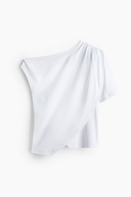Top asim?trico drapeado