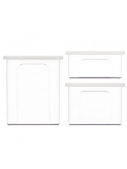 Набор банок для хранения сыпучих продуктов "Эстетика" прямоугольные (бело-бежевый) М8749 ,,