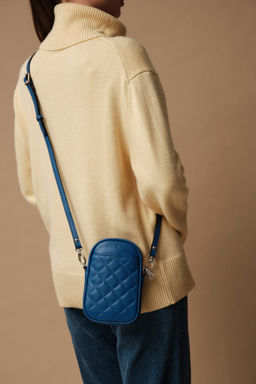 Сумка кожаная Azaro 30832 синяя гуашь