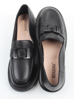 03-DEB57-1 BLACK Лоферы женские (натуральная кожа)