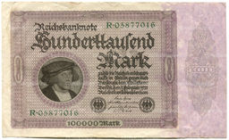 Банкнота 100000 марок 1923 года Германия