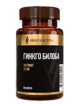 Добавка к пище GINKGO BILOBA (ЭКСТРАКТ ГИНКГО БИЛОБА) 60капс ТЖК 450мг TM AWOCHACTIVE (выводим)  фото 2