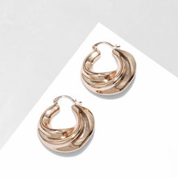 Серьги металл Рельефные объёмные, цвет золото