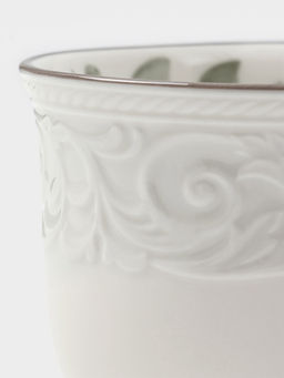 Чайная пара WY Floral Laceware, 2 предмета: чашка 300 мл, блюдце d=15 см, фарфор, белая, серая