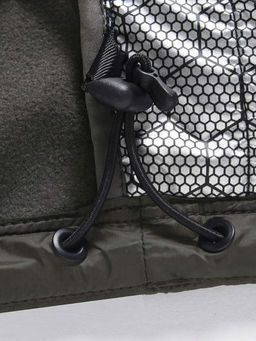 Куртка мужская гибридная стёганая с капюшоном с графеновой подкладкой цвета хаки 9621_1Kh