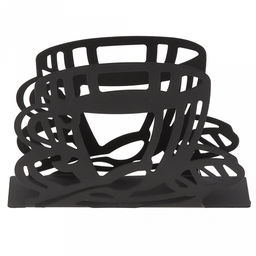 Салфетница металлическая, окрашенная Кофе 13,5х4,5см h9см, цвет - черный матовый (Китай) - Домашняя мода фото 3