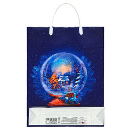 Цена за 5 шт. Пакет подарочный мягкий пластик «Новогодний переполох» 140 мкм Сумка 40×30×9 см
